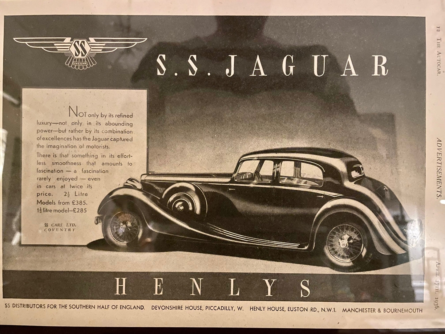 Jaguar SS Saloon 2.5 1936 [Wooden Chassis]